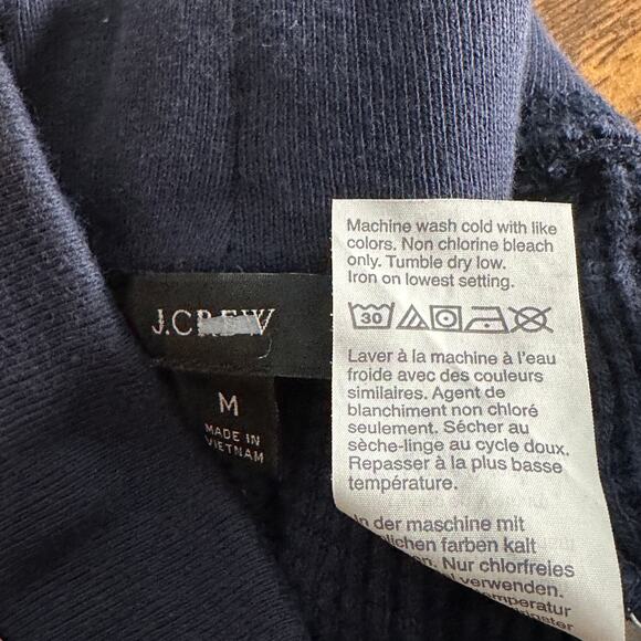J.Crew Women Thermal Waffle Weave Pants Navy Medium Jogger Lounge Fits Large - Picture 6 of 8